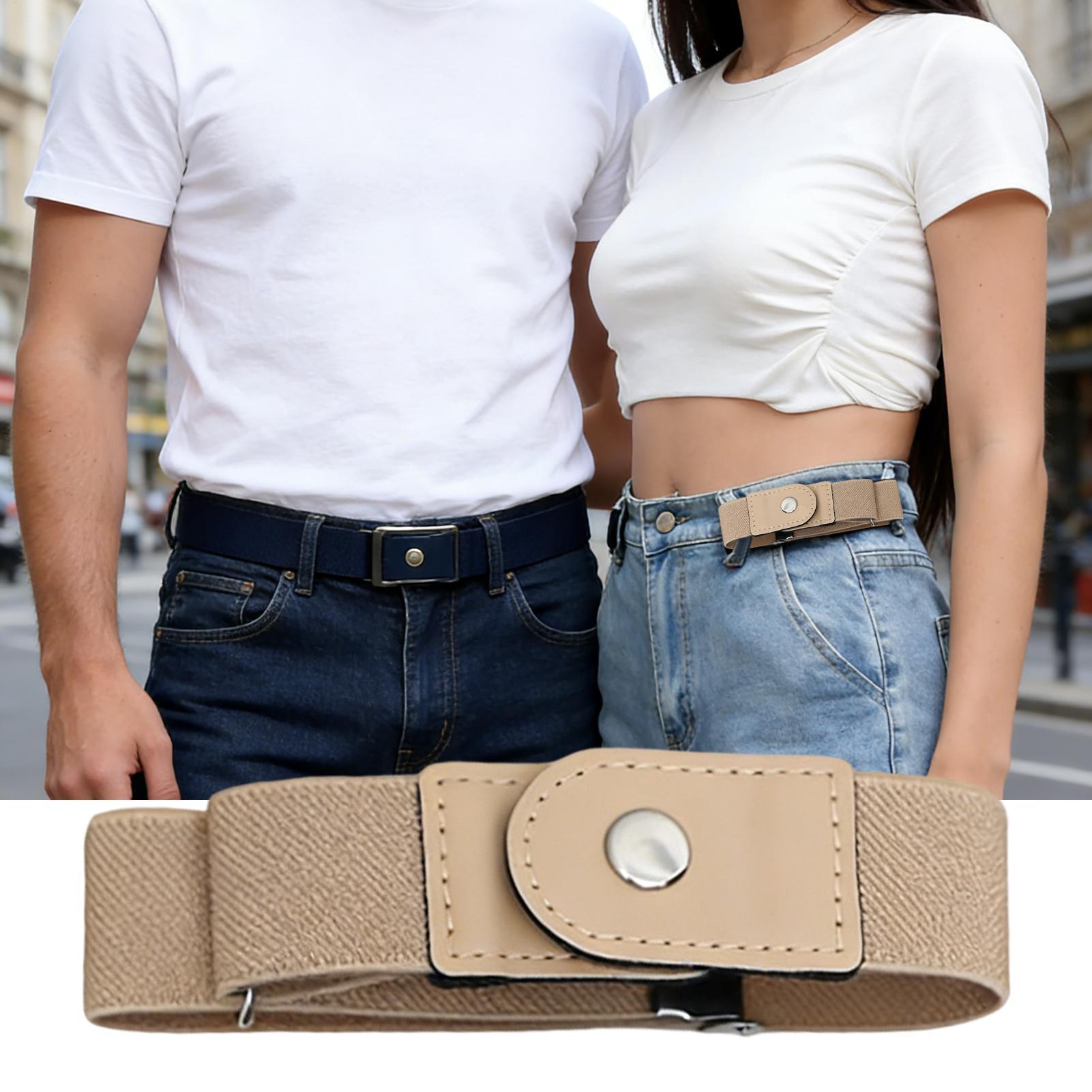 1 paire de ceintures élastiques sans boucle, extensibles et ajustables pour femmes et hommes, pour jeans, pantalons, robes, vêtements décontractés et mode