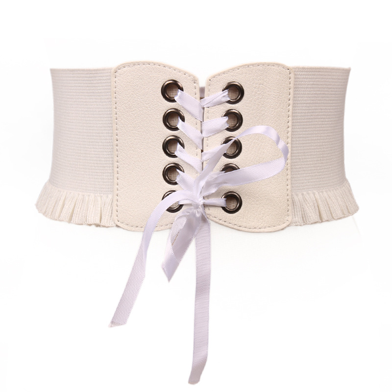 Ceinture large pour femmes, ceinture élastique blanche de haute qualité, marque de luxe, ceinture de pantalon extensible, ceinture de corset à la mode, ceintures élastiques pour femmes DT075