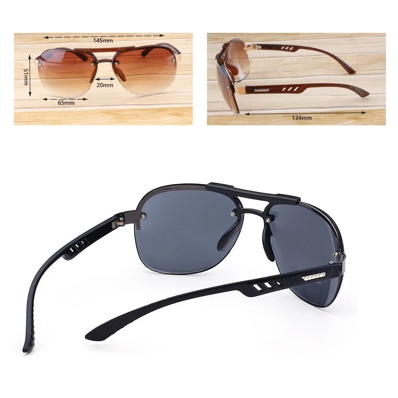 Lunettes de soleil classiques à verres dégradés pour hommes et femmes, lunettes de pilote de luxe, lunettes de soleil sans monture tendance, lunettes de soleil pour femmes et hommes, protection UV400