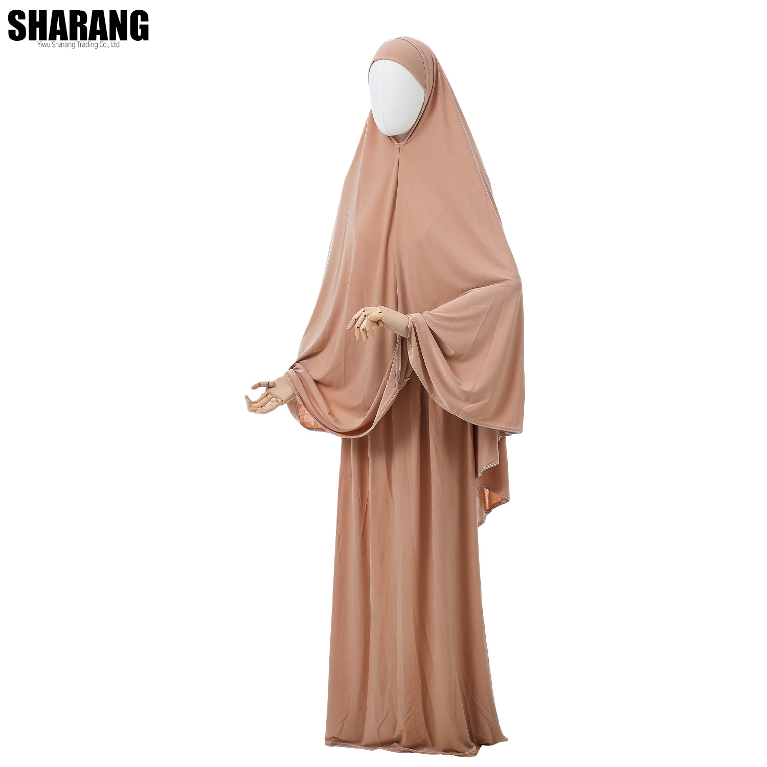 Ensemble de prière en Jersey extensible EID Ramadan Islam pour femmes musulmanes, corde en Satin, Hijab instantané, jupe Khimar, 2 pièces Jilbab
