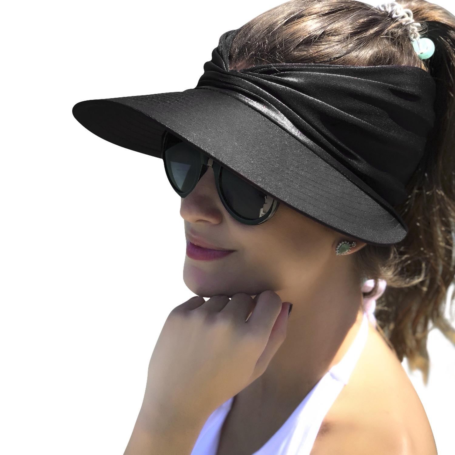 Casquette de plage chapeau de soleil femmes grande tête 56-65 taille printemps été nouveau chapeau haut creux 50 + chapeau de soleil filles haute élastique Sports de plein air chapeaux