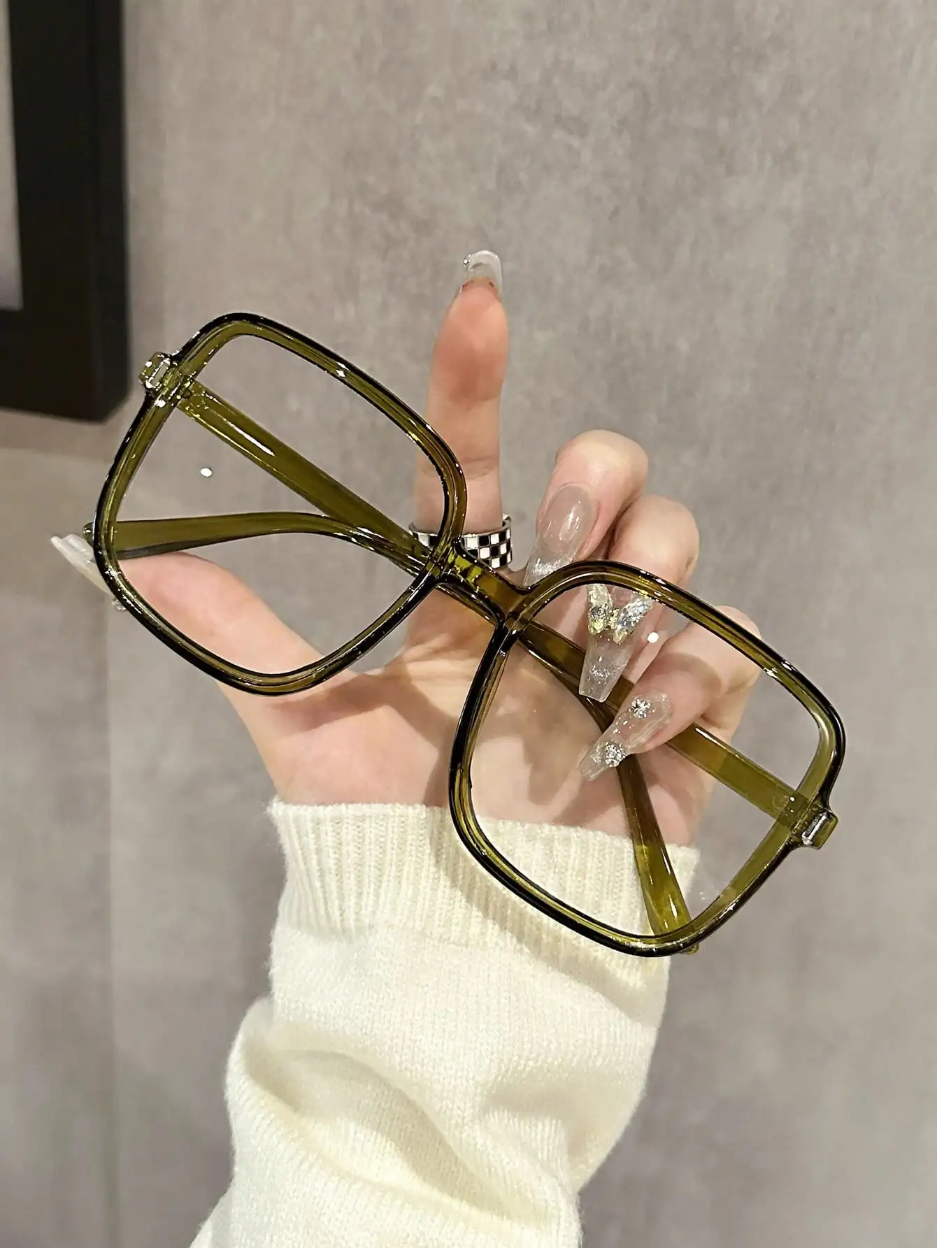Lunettes carrées surdimensionnées sans Prescription, à la mode, avec cadre exquis, adaptées à un usage quotidien, 1 pièce/3 pièces