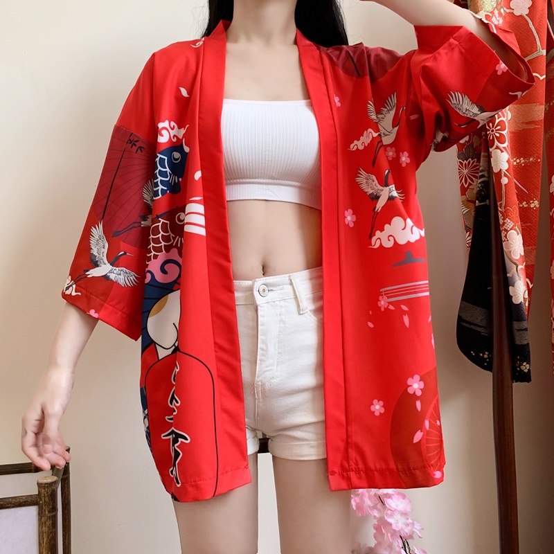Kimono japonais Yukata pour femmes, vêtements asiatiques, chemise Cardigan samouraï, Anime, Streetwear Yukata Haori FF3257, 2021
