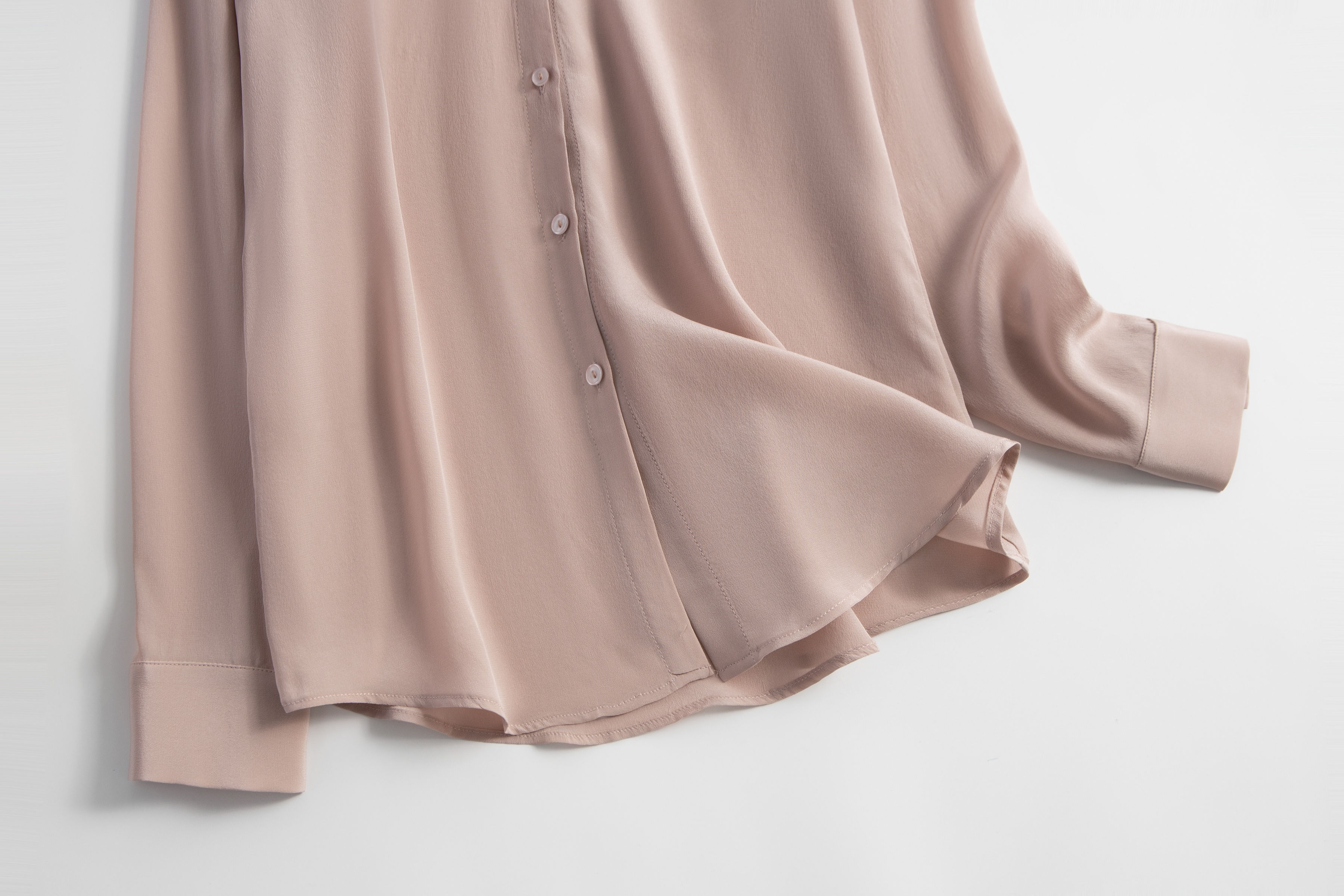 Chemise à revers en crêpe de Chine 100% soie de mûrier, été et automne, facile à assortir, décontractée, manches longues