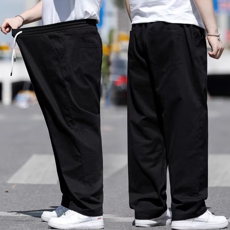 Pantalon de travail d'été pour hommes, grande taille, coupe droite décontractée, XL-8XL, grandes tailles, pantalon d'été grande taille, taille asiatique