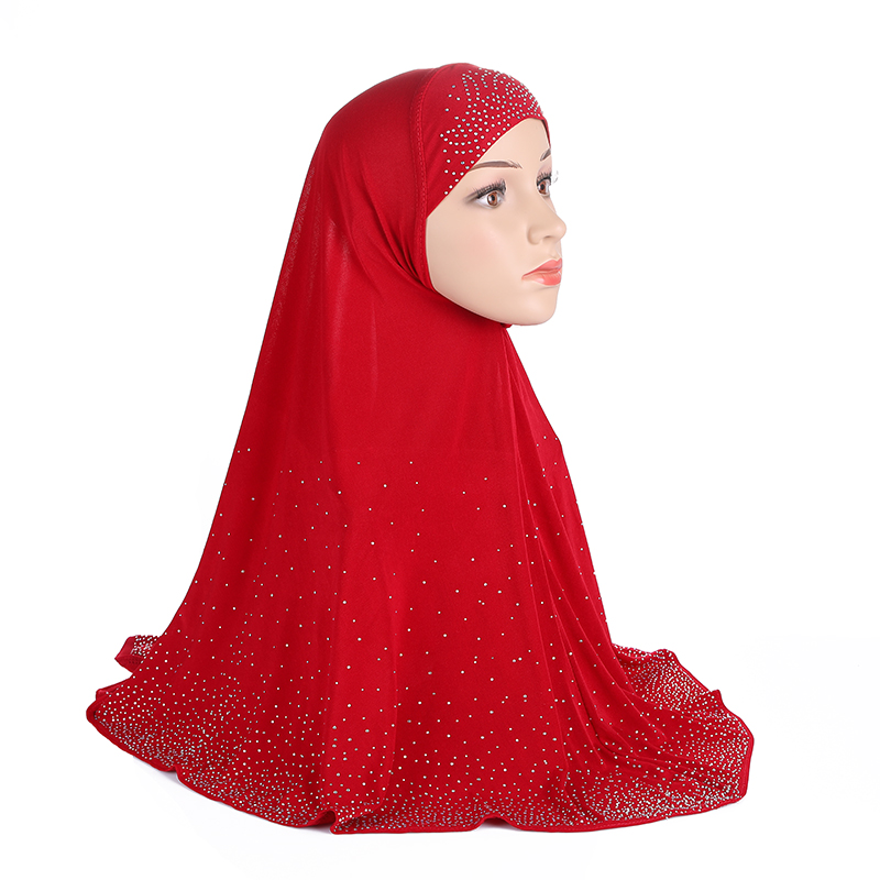 H112 Adultes grande taille musulman hijab écharpe avec strass foulard islamique chapeaux armia tirer sur bandeau ramadan cadeau