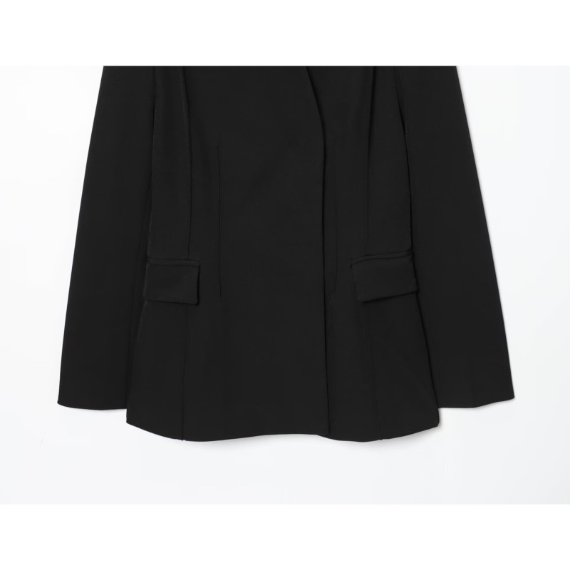 Automne femmes Simple Blazer col en V à manches longues femmes décontracté poche manteaux Chic femmes hauts
