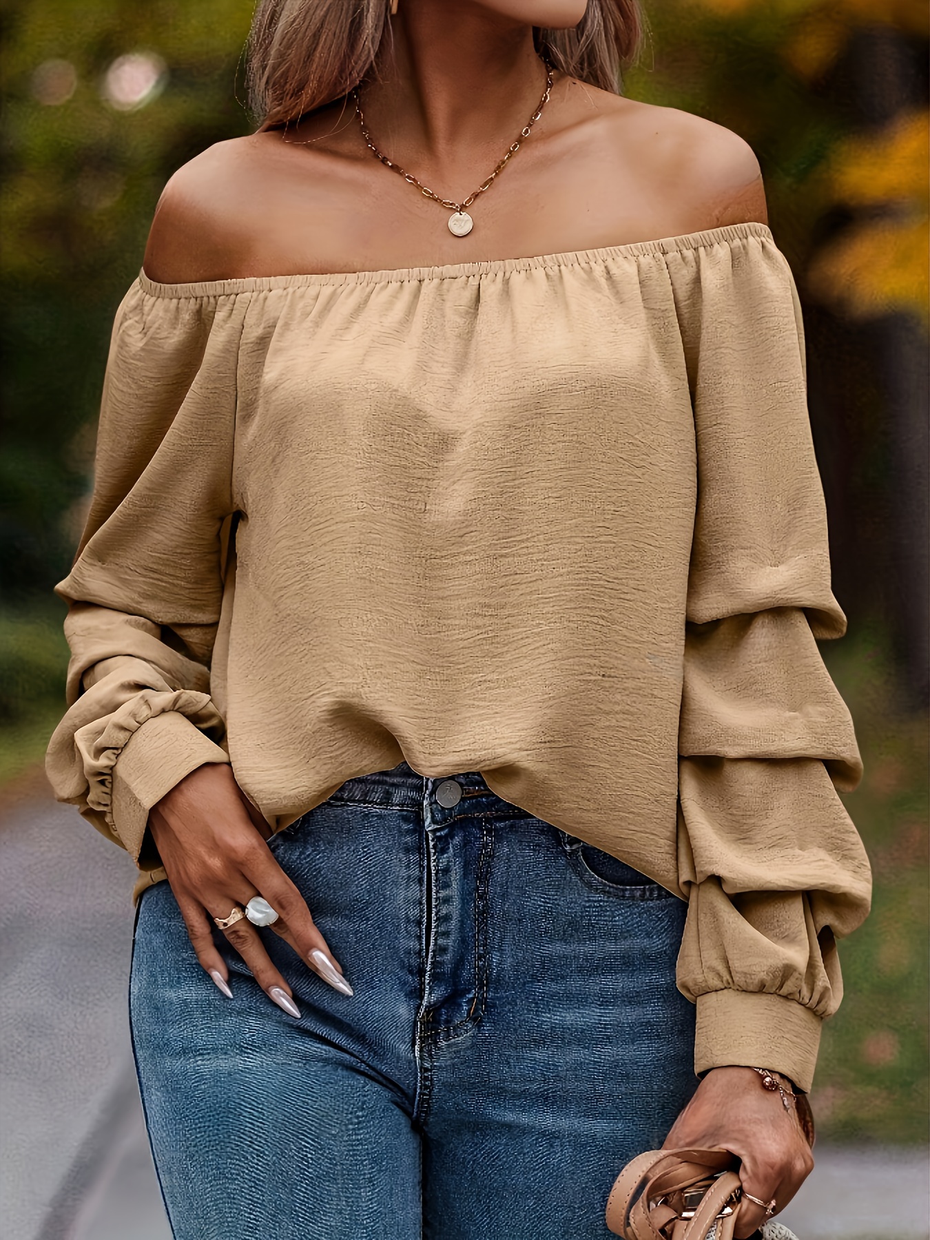 Chemise à Manches sulfpour Femme, Élégante, Décontractée, à la Mode, Couleur Unie, pour le Bureau, Printemps Été