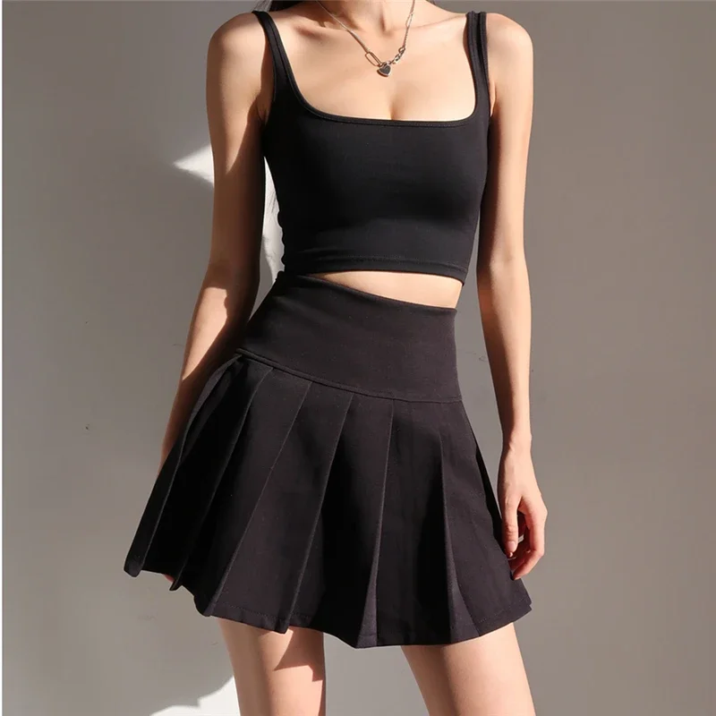 Mini jupes plissées pour femmes, jupes d'été pour l'école japonaise, taille haute, Kawaii, mignonne, uniforme Harajuku, 2024
