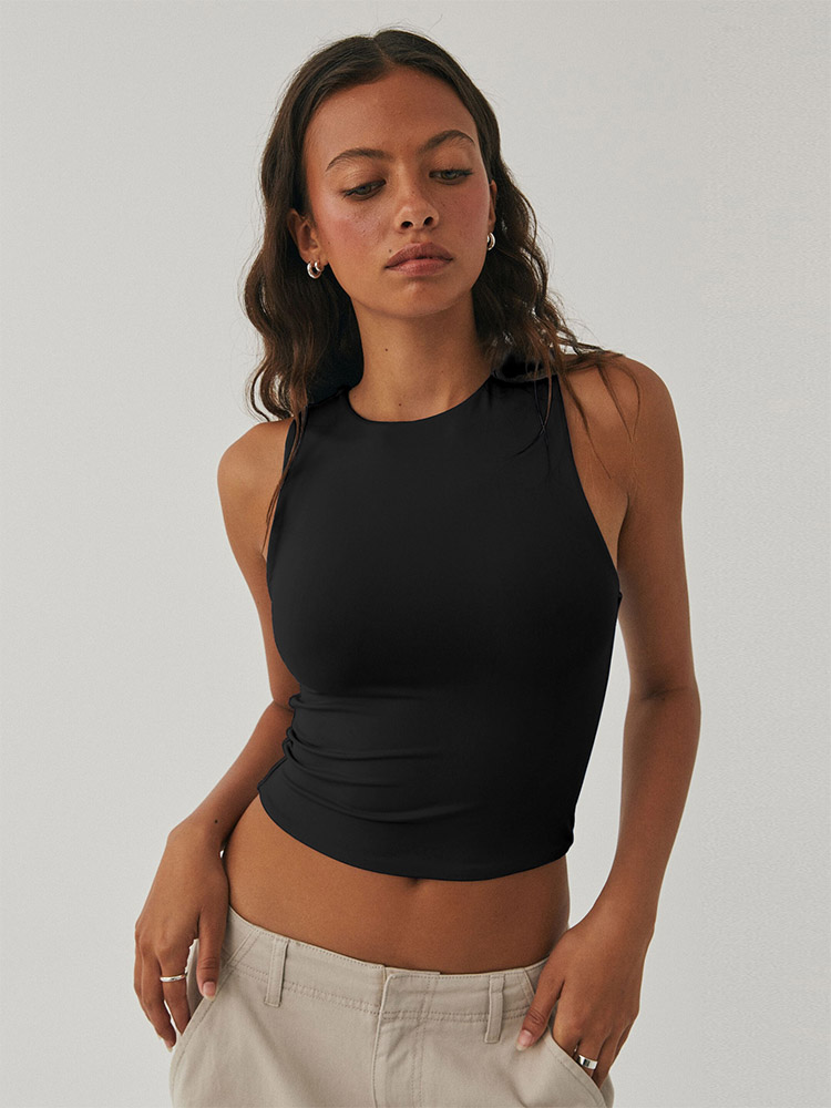 Chemise sans manches à fond serré avec haut dos nageur à col rond