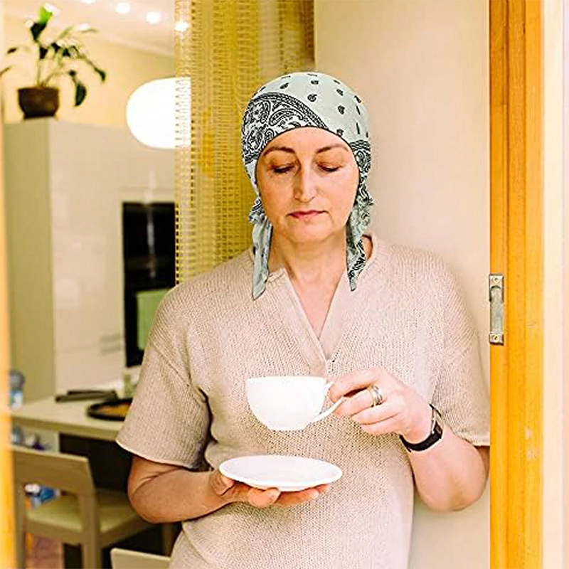 Chapeau de chimio pour femmes, Turban à la mode musulmane, couvre-chef pré-attaché, Bandana pour la perte de cheveux