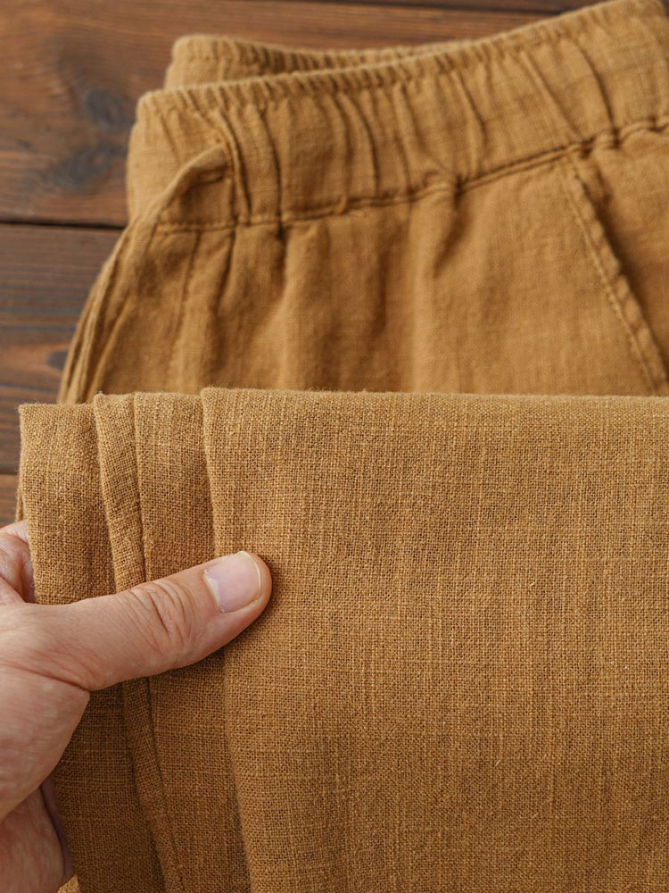 Pantalon Chino décontracté en coton et lin pour hommes, jambes larges, léger, Baggy, survêtement en coton, pour la marche, le travail