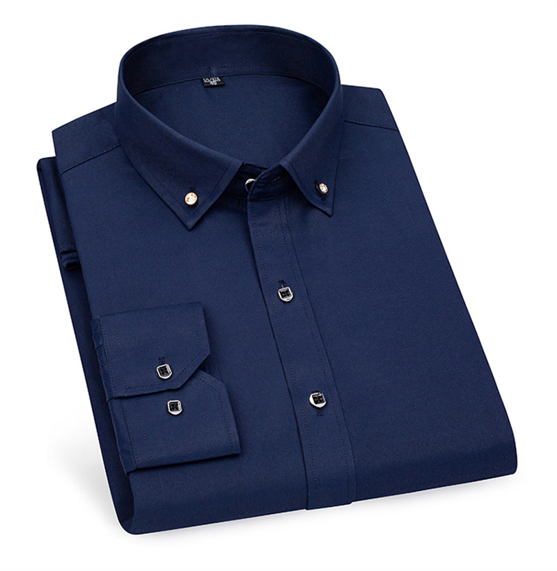 Chemise habillée homme à manches longues, fine, pour le printemps, style business, boutons diamant, noire, pour fêtes et mariages – Nouvelle collection