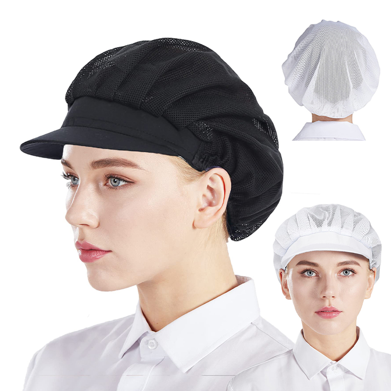 Chapeau de cuisine en maille pour Service alimentaire, 2 ou 5 pièces, chapeaux de travail élastiques pour restauration, couvre-cheveux pour femmes et hommes, chapeau d'atelier