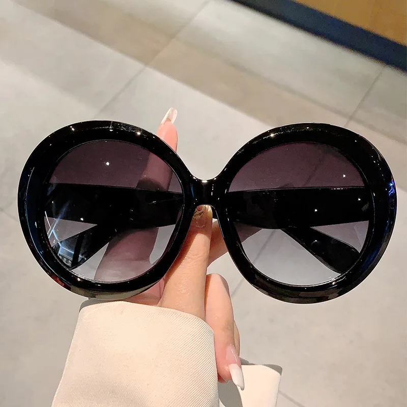 Respzed-Lunettes de soleil rondes à grande monture pour hommes et femmes, lunettes populaires, nuances roses, vintage, punk, marque de luxe, designer