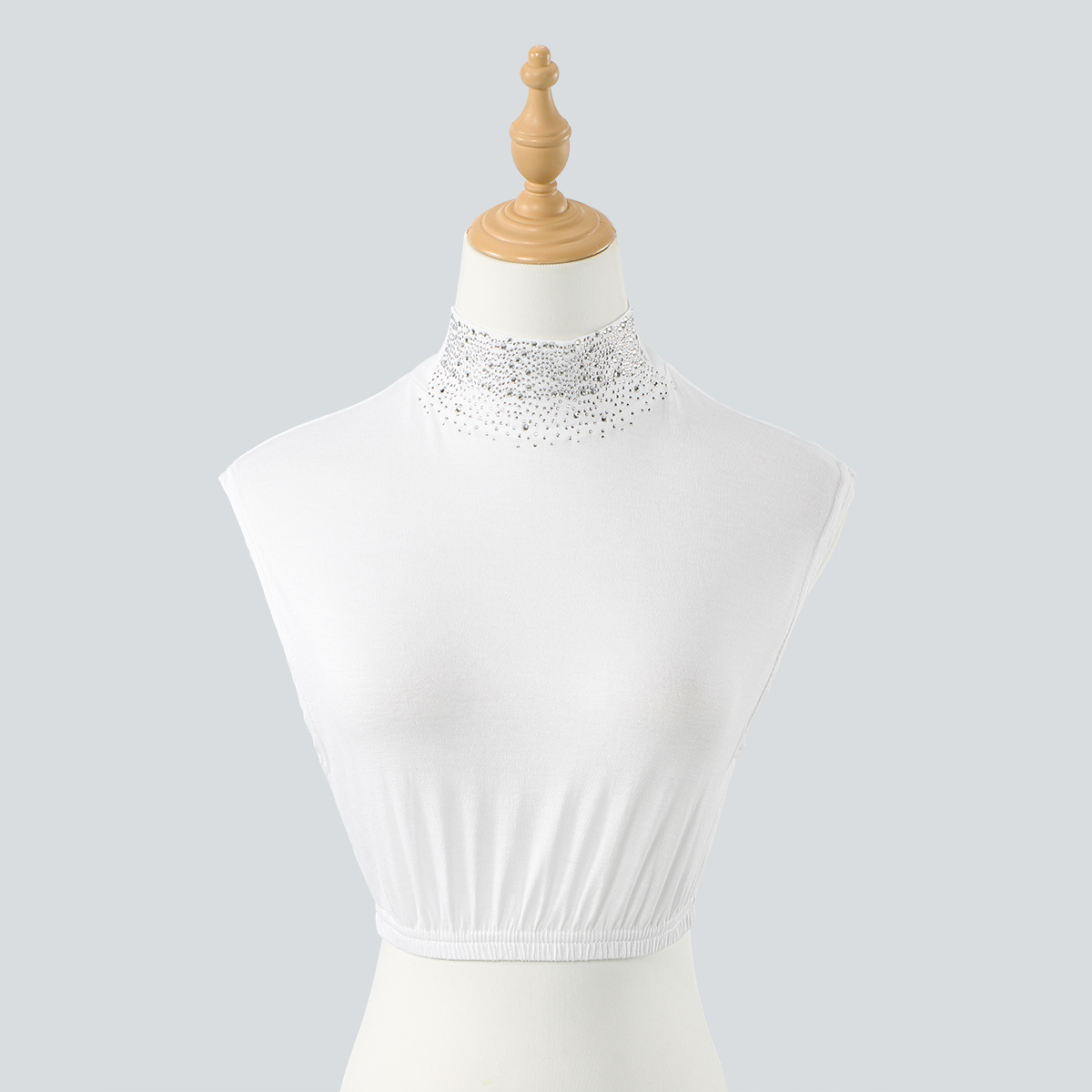 Faux col en coton Modal de qualité supérieure, avec strass, col roulé islamique détachable, pour femmes musulmanes, Ramadan Eid, nouvelle collection