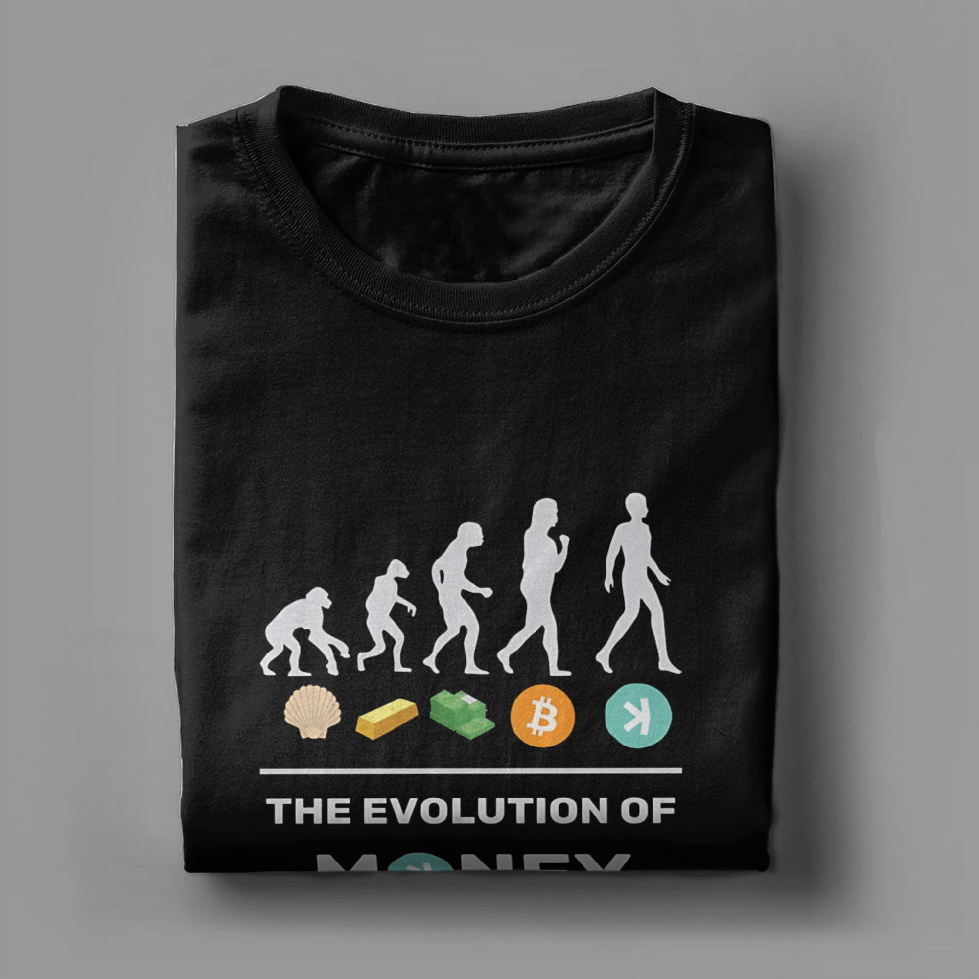Kaspa l'évolution de l'argent T-Shirt gris hommes Streetwear coton T-Shirts été col rond Harajuku T-Shirts en vrac grande taille vêtements