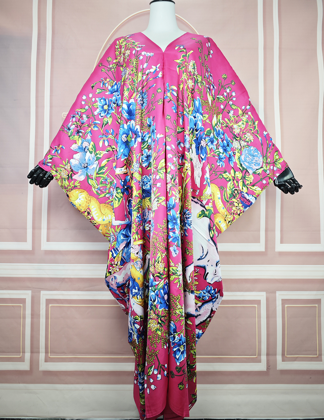 Robe longue à fleurs style Boho pour femmes africaines, tenue de plage, col en v, kaftan, musulman, Ramadan, été