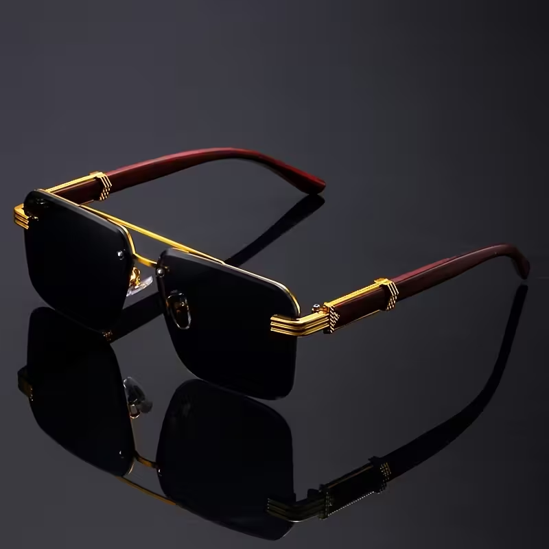 Une paire de lunettes de soleil tendance texturées à double pont, idéales pour le streetwear, les fêtes, les festivals de musique, les cadeaux et les vacances