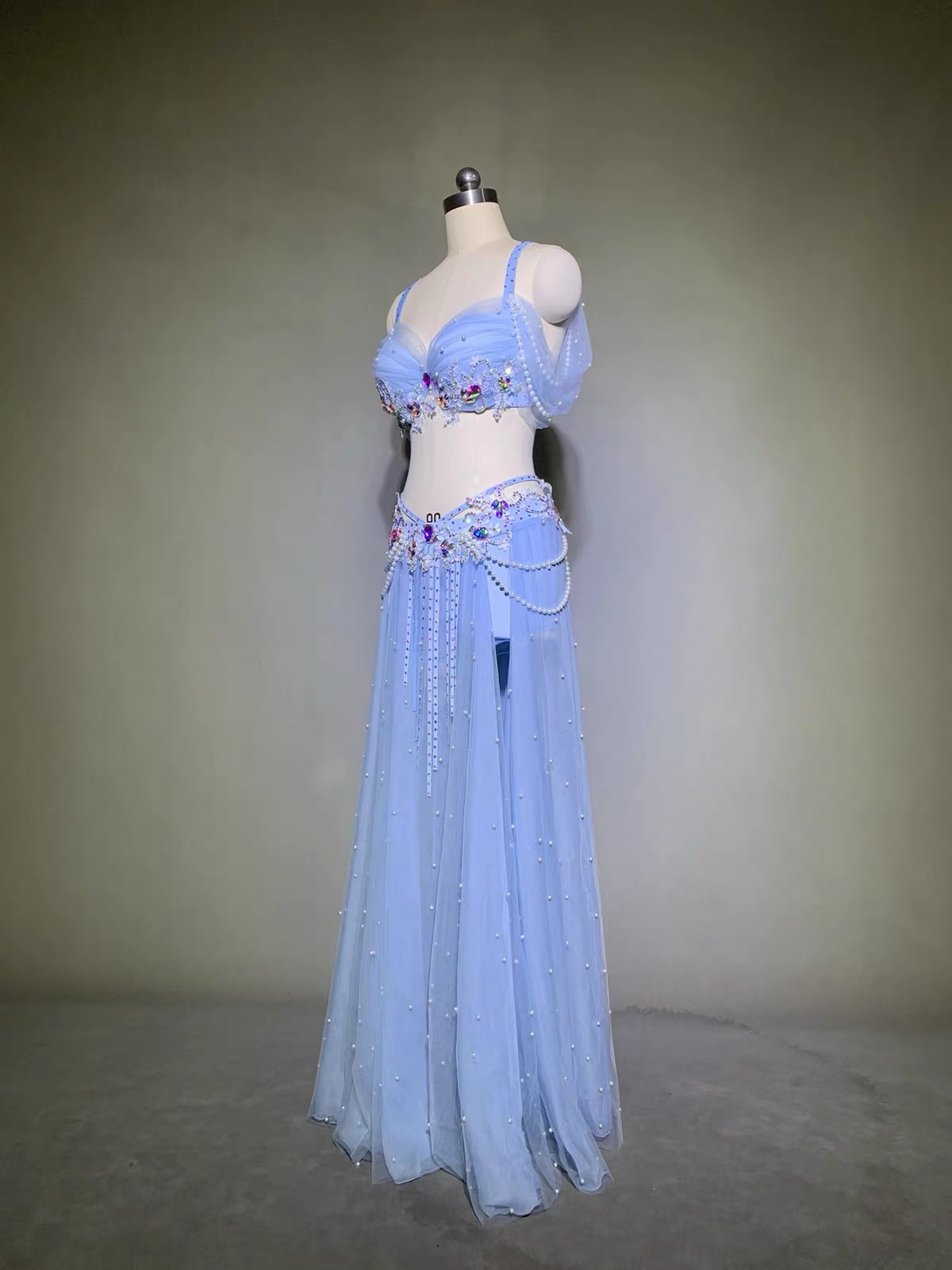 Costume de danse orientale pour filles, robe de scène de danse orientale, vêtements d'entraînement pour femmes, tenue de cours de Caderines Baladi arabe