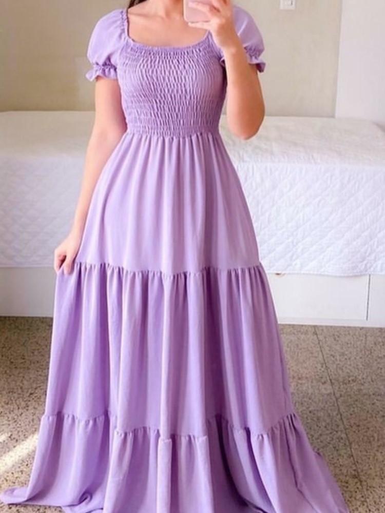 Robe longue à fleurs style bohème pour femmes, vêtements pour femmes européennes et américaines, épaules dénudées, parfumée, couleur unie, nouvelle collection printemps été
