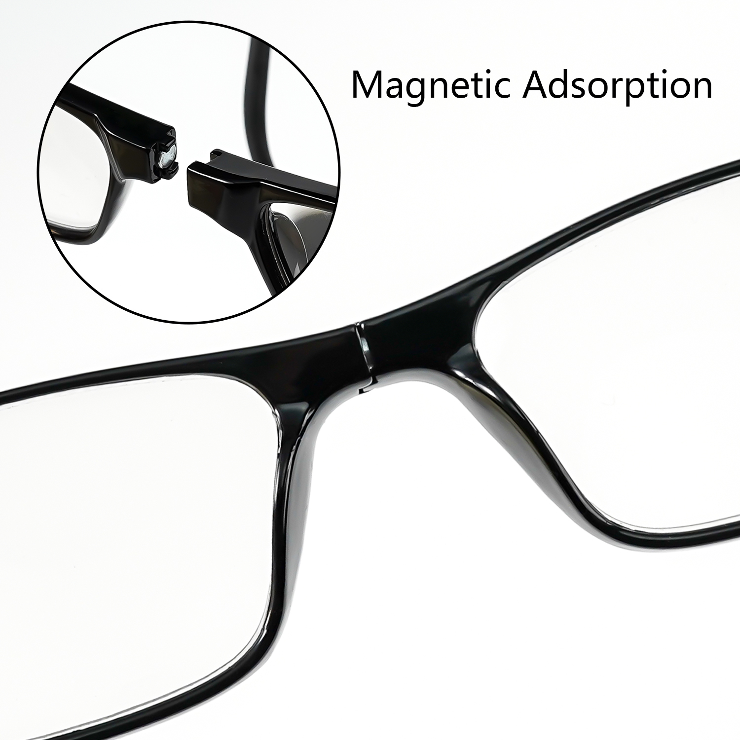 Lunettes de lecture magnétiques chics pour femmes et hommes - Sangle de cou facile à transporter, ajustement réglable, monture rectangulaire pour tous les types de visages