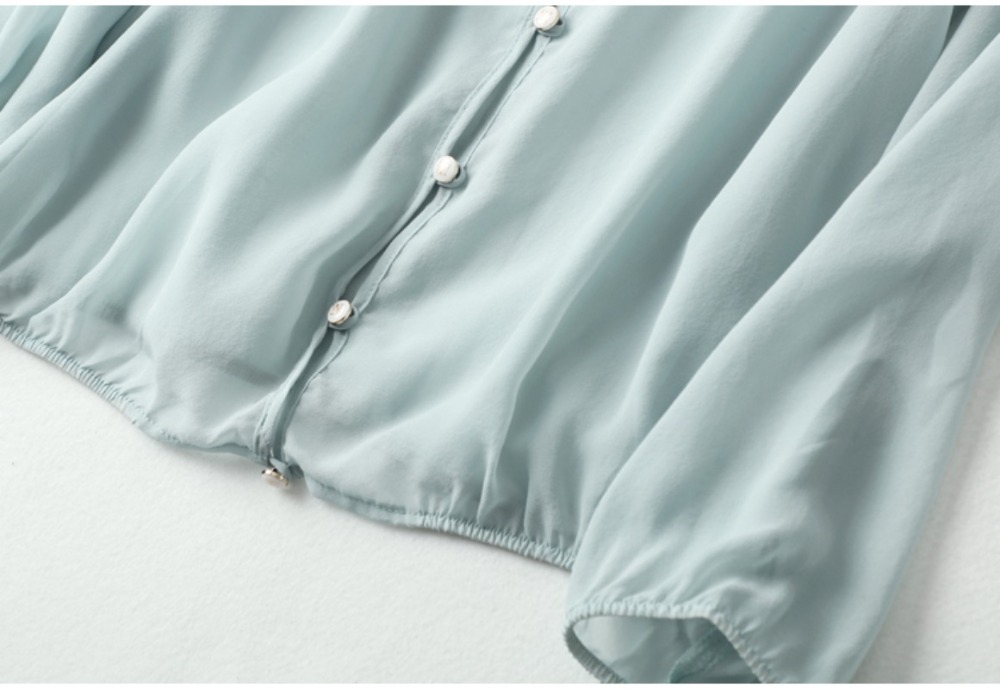 Haut Georgette en soie de mûrier 100% naturelle, sweat à capuche décontracté de couleur unie pour femmes, vêtements de Protection solaire fins et polyvalents pour l'été 2026