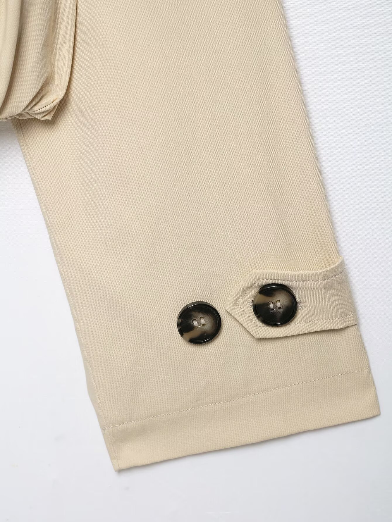 BSAY Trench-coat court vintage pour femme, croisé, avec détails plissés, col montant, épaulettes et manches longues, coupe-vent court