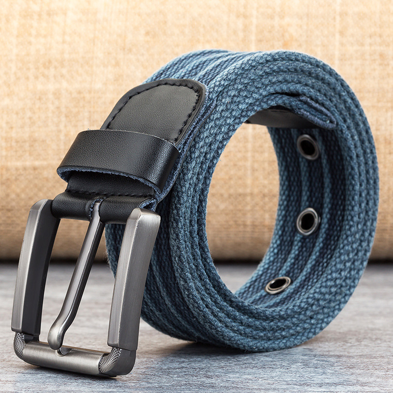 Ceintures en toile pour hommes, mode décontractée, luxe, accessoires pour jeans de styliste, en Polyester tissé, en Nylon, à rayures pour jeunes, avec boucle ardillon