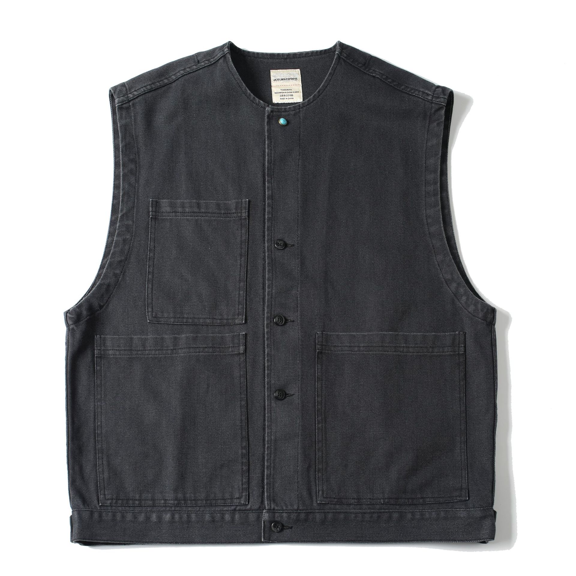 Gilet cargo multi-poches en coton pur pour homme, style streetwear japonais, décontracté, techwear, Cityboy, pour l'extérieur