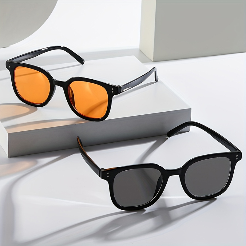 2 styles disponibles : lunettes de soleil classiques à monture noire – unisexe, verres polarisés ou miroir bleu, protection UV400 pour la conduite