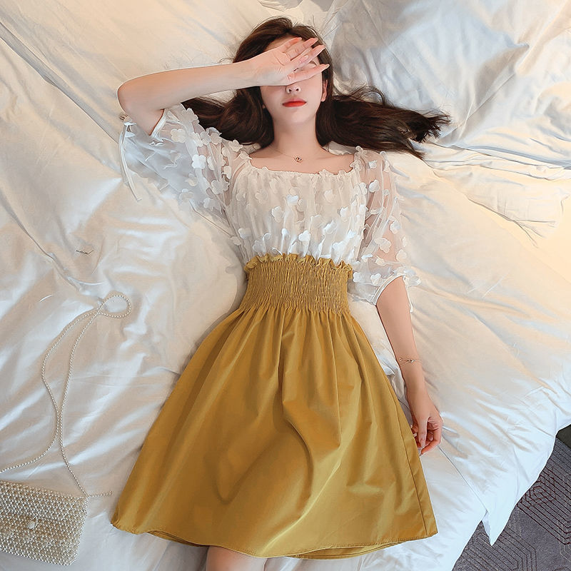 Robe sexy à coutures pour femmes, style occidental, été