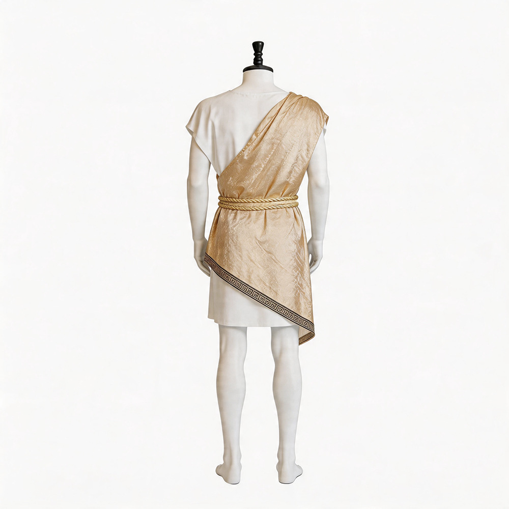 Costume de dieu grec antique pour homme, ensemble de robe dorée de César romain, tenue de cosplay pour Halloween, mythologie, dieu olympien, scène, fête