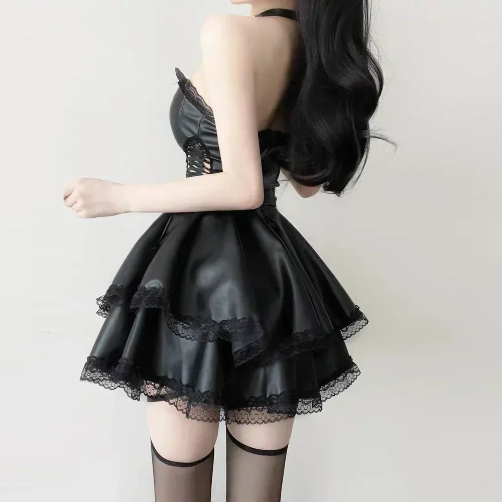 Robes de soirée noires françaises pour femmes, Y2k, gothique, Punk, Sexy, douces, de luxe, Slim Fit, Mini jupes enveloppantes sur la poitrine, nouvelle collection été