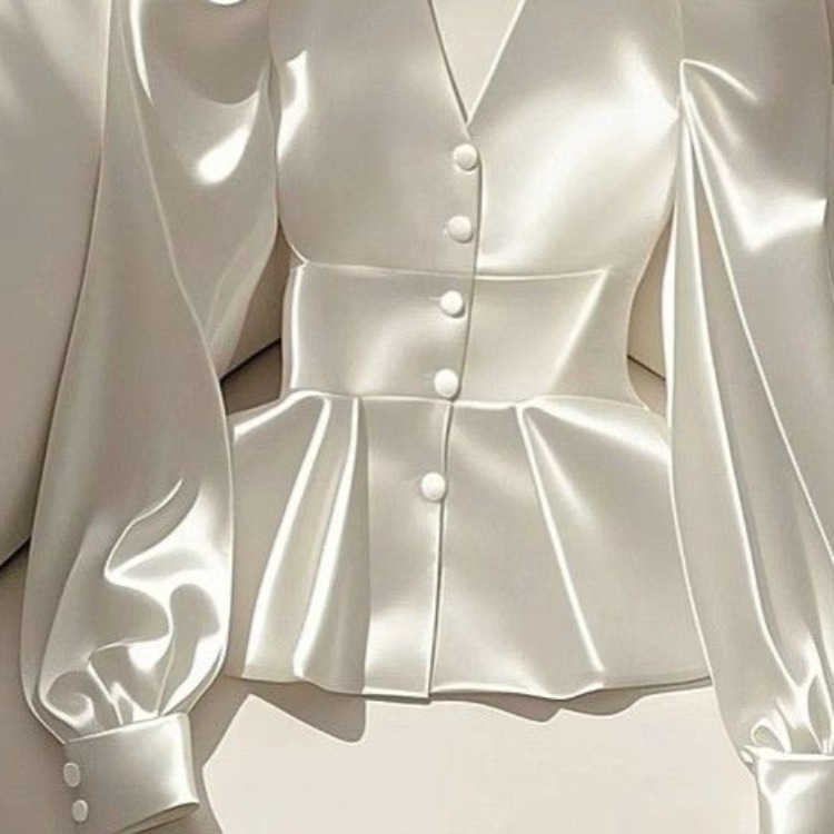 Chemises en Satin blanc pour femmes, élégantes, à la mode, début du printemps, nouveaux Blusas Mujer Y2k e-girl, taille fine, manches longues, 2026
