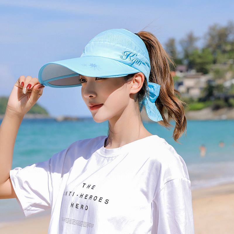 Chapeau de soleil d'été visière casquettes femme bord évolutif vide haut casquette de Baseball Protection UV plage pare-soleil chapeaux pour les femmes