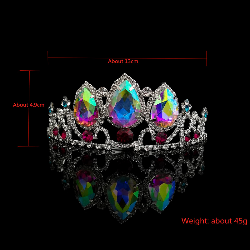 Diadèmes de mariage pour mariée, couvre-chef baroque, couronne en cristal AB avec strass, diadème de princesse pour fille, accessoires pour cheveux pour photographie de mariage