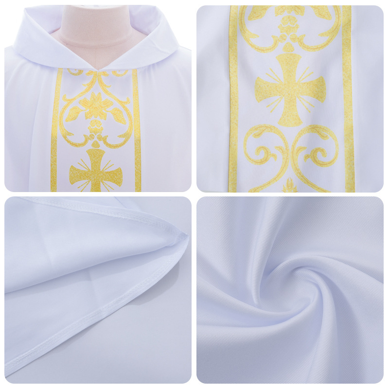 Robe religieuse de prêtre médiéval, Costume de Cosplay, Robe d'église, Chasuble, uniforme de prière, Robe Baggy Vintage, Cape