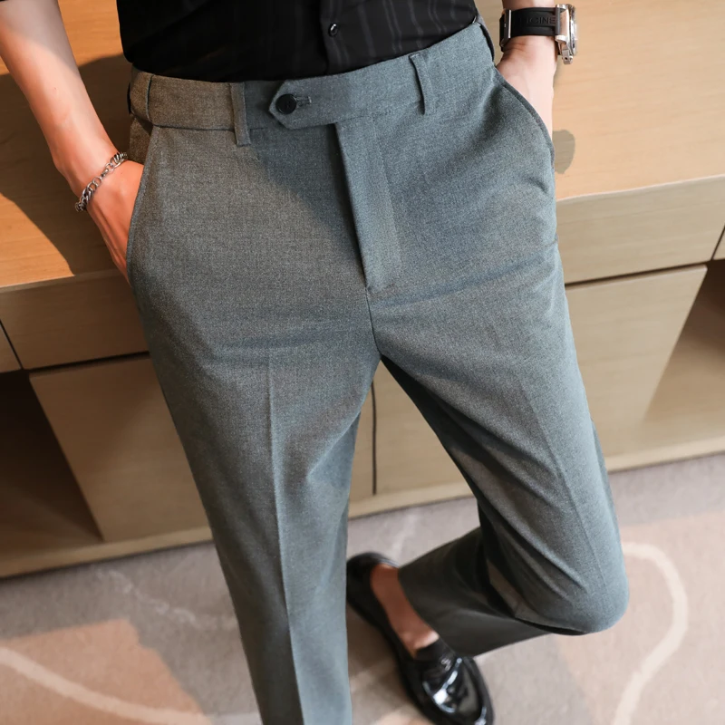 Pantalon slim imbibé pour hommes, surintendant de mariage formel, pantalon habillé décontracté, affaires sociales, mode de marque, printemps, grande taille, 44, 42, 40, 2024
