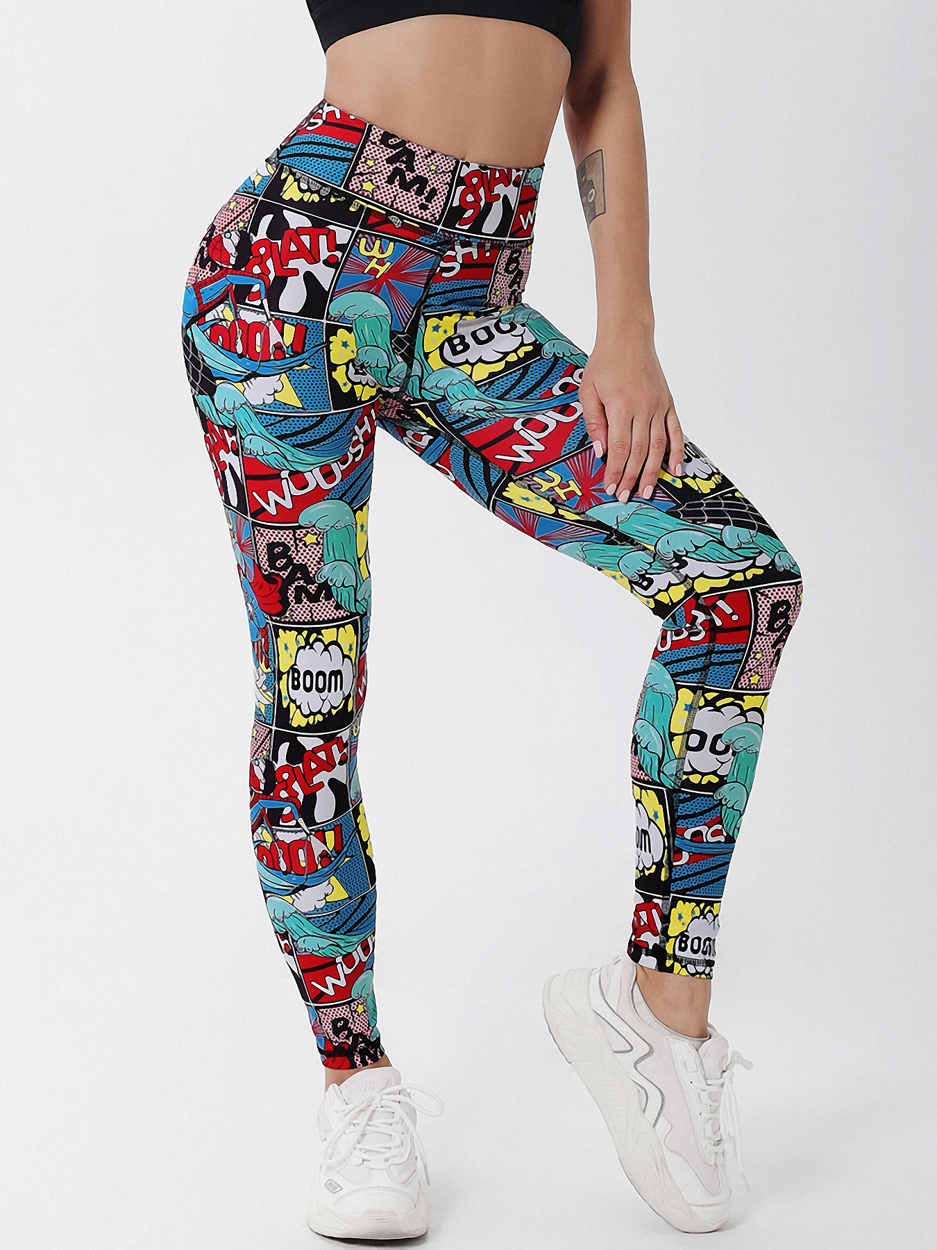 Leggings push-up taille haute pour femmes, pantalons de sport College de dessins animés Boom, pantalons de course à pied, leggings énergétiques pour filles