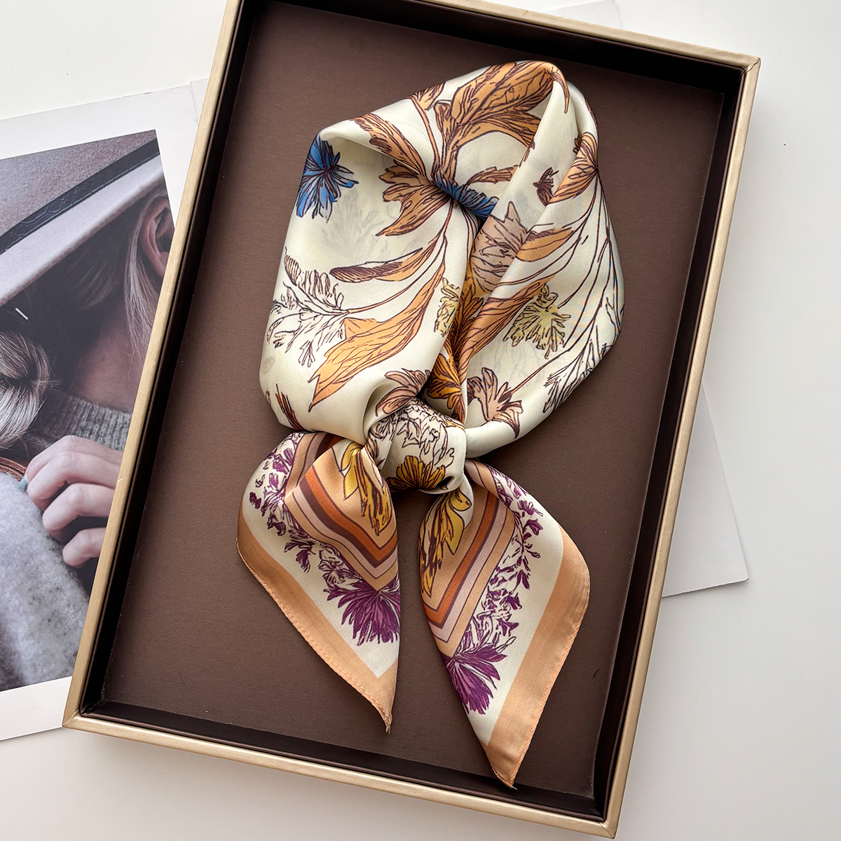 Nouveau Foulard Imprimé en Soie Imitation pour Femme, Carré, Bandana, Bandeau, Écharpe de Cou, Bandeaux pour Cheveux 2026