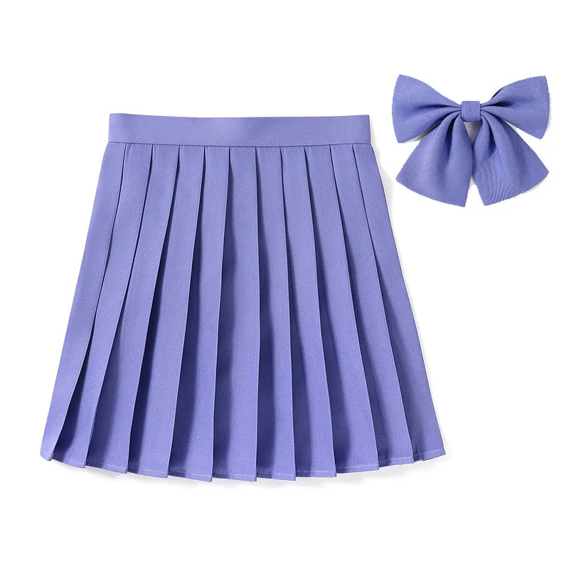 XS-5XL femmes jupe plissée avec cravate noeud papillon Harajuku Preppy Mini uniformes scolaires japonais filles été Kawaii jupe courte fille