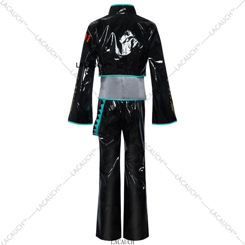 Mikuo – Costume de Cosplay Miku pour hommes, uniforme, perruques, vêtements Anime, veste en cuir PU noir, chemise fantaisie, tenue de fête d'halloween pour femmes et hommes