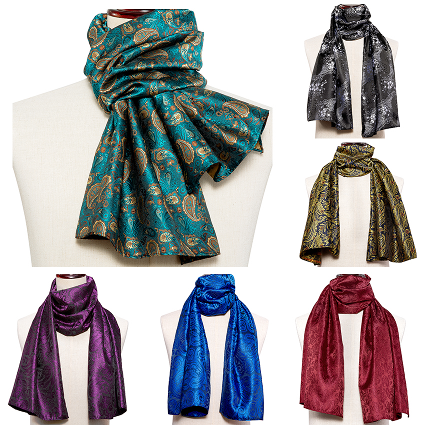 Nouvelle mode hommes écharpe vert Jacquard Paisley 100% soie écharpe automne hiver décontracté affaires costume chemise écharpe 160*50cm Barry.Wang