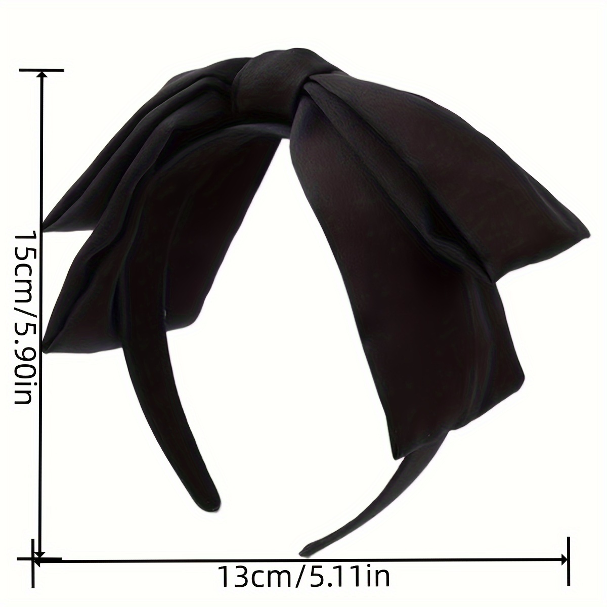 Serre-tête large vintage noir avec grand nœud, accessoire de mode élégant pour femmes et filles, pour une coiffure stylée