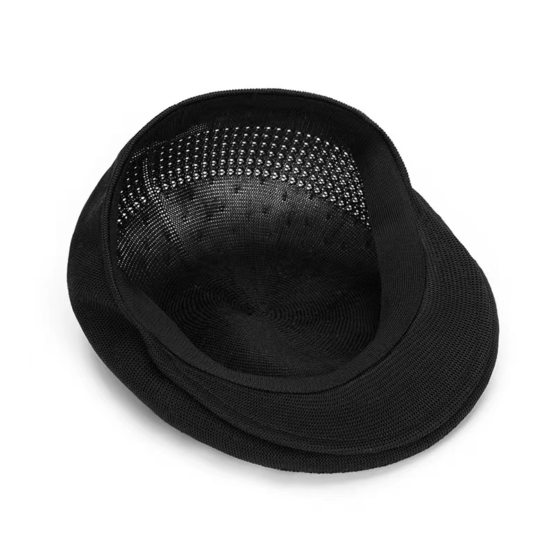Été maille béret chapeau hommes femmes été tricoté à la main mince respirant maille béret casquette mode bérets bonnet chapeau marine casquettes
