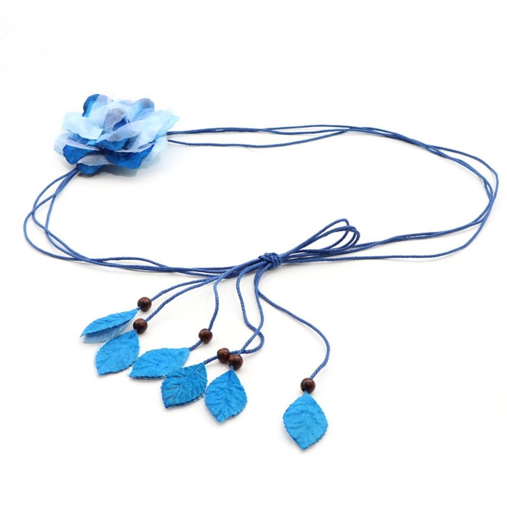 Ceinture longue tressée à pampilles pour femmes, ceinture fine, ceinture nouée décontractée, élégante, faite à la main, grande fleur décorative, robes JOFor Lady