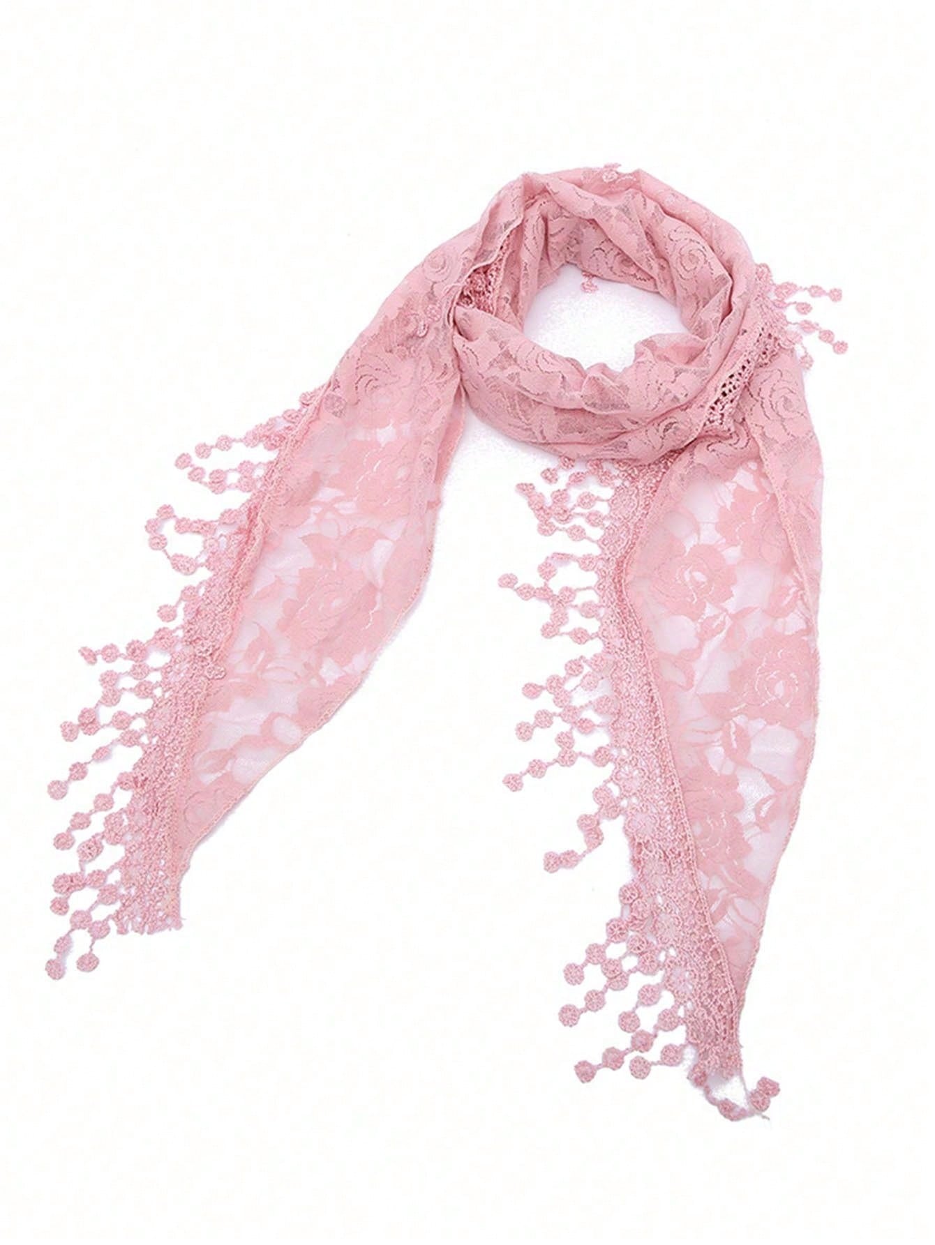 Voile de mariée triangulaire élégant pour femme, en dentelle brodée florale ajourée motif rose, pour mariage et événements formels, utilisable comme foulard ou châle