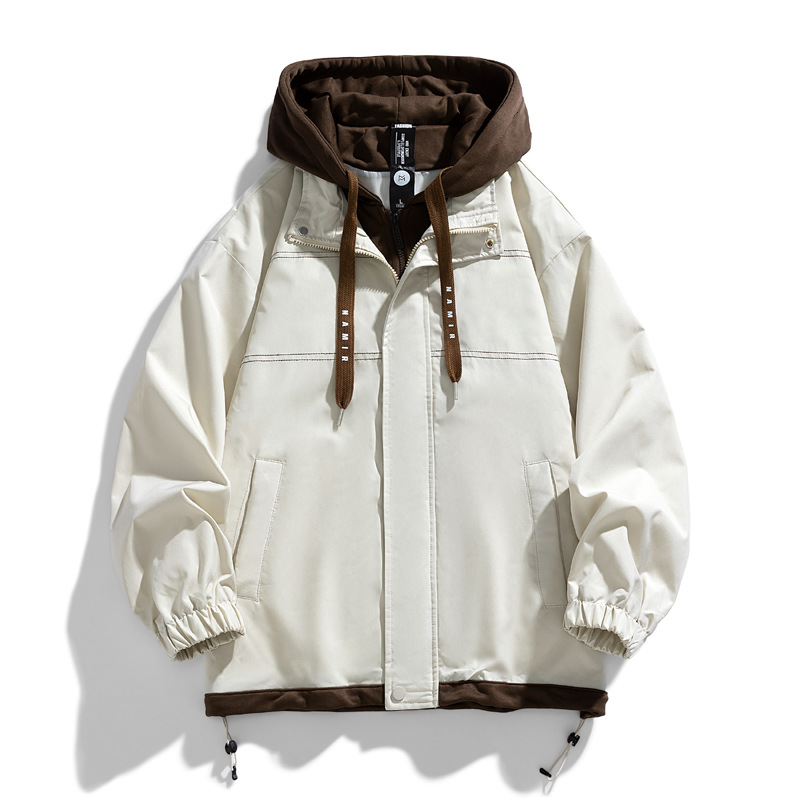 Veste à capuche fine pour hommes, nouvelle collection automne et hiver, couleur populaire assortie, uniforme de Baseball haut de gamme, décontracté à capuche