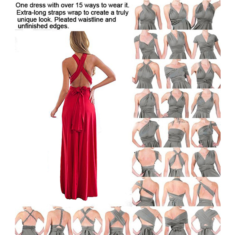Robe formelle femmes élégante soirée longue profonde V licou robe Convertible Multi Way Wrap Maxi robes grecques robe de soirée de mariage